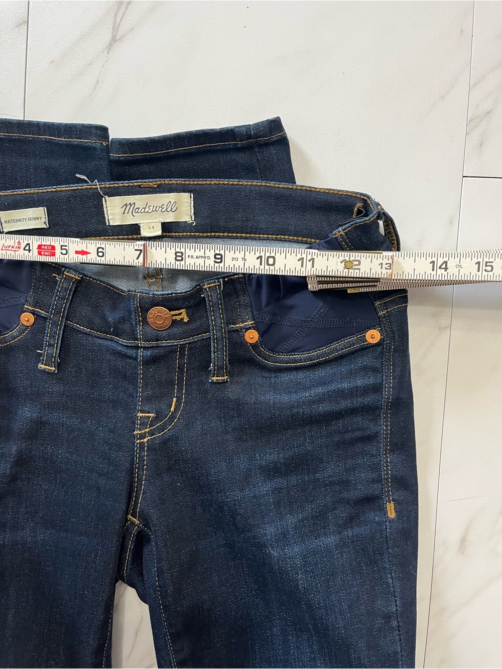 Madewell Maternity Dark Wash Skinny Jeans size 24 - Picture 6 of 8